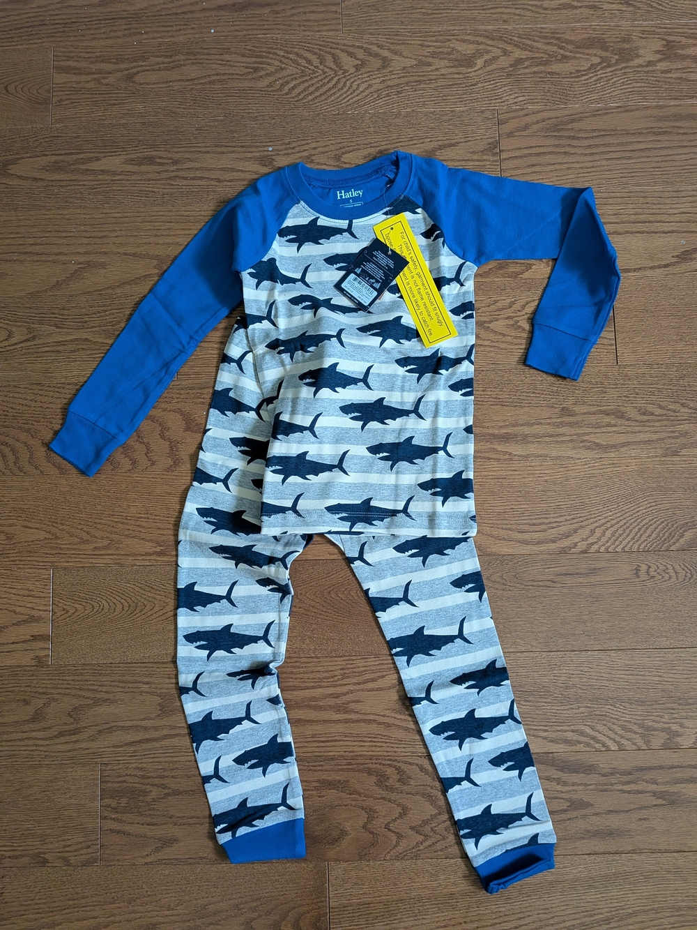 Hatley Blue Shark Print Kids One-Piece Pajama Set